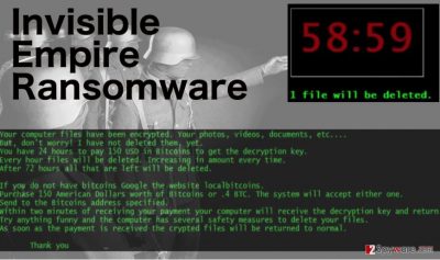 An illustration of the Invisible Empire ransomware virus