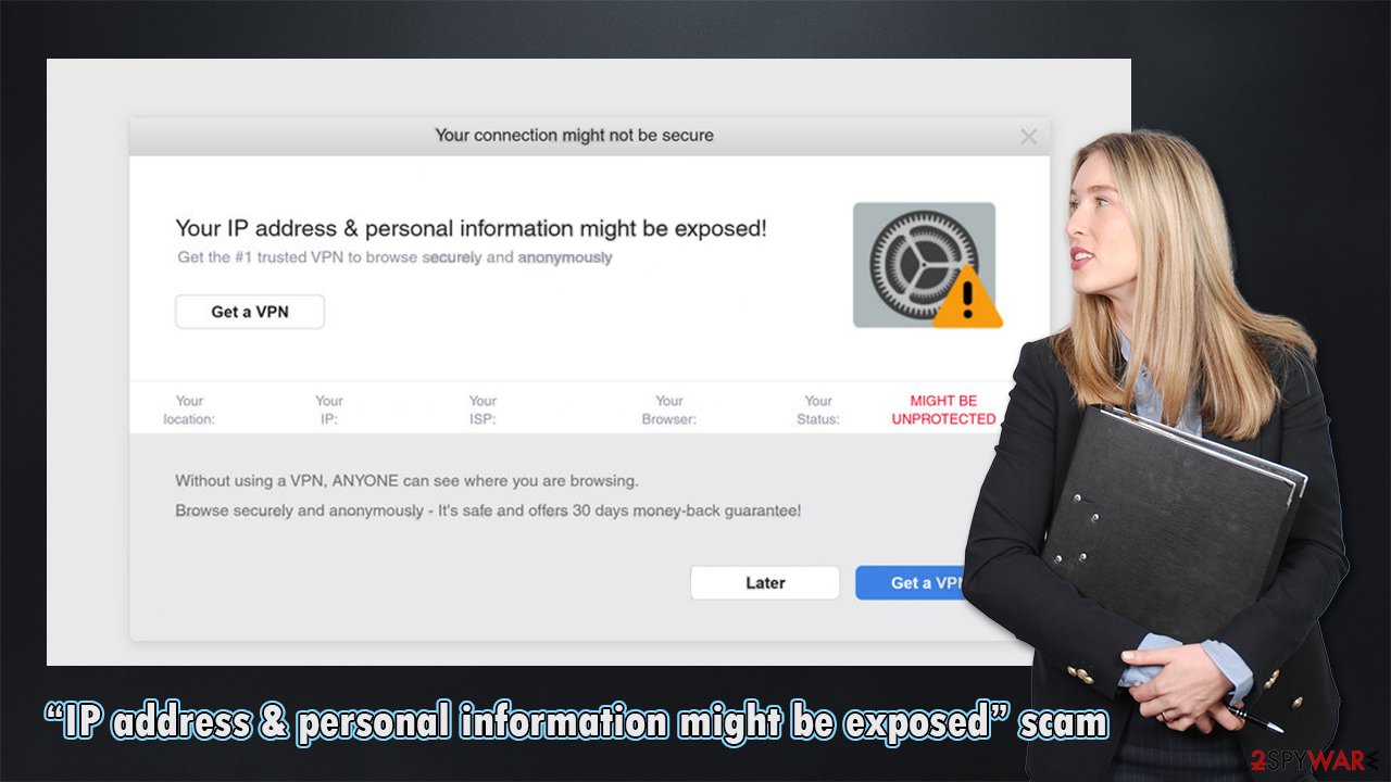 “IP address & personal information might be exposed” scam fake