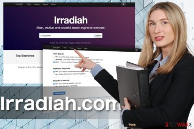 Screenshot of the Irradiah.com virus