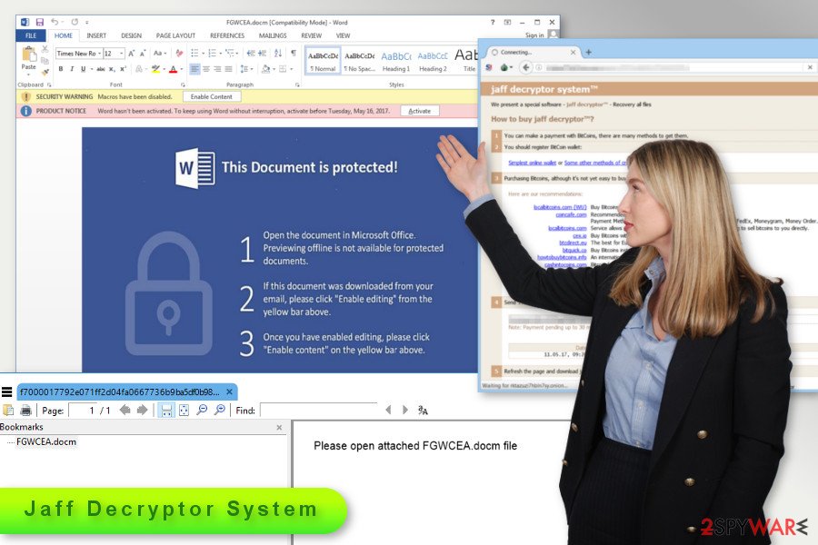 The illustration of Jaff ransomware virus