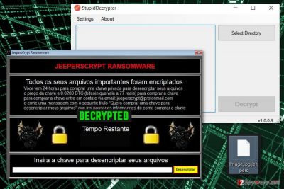 The image of JeepersCrypt ransomware virus 