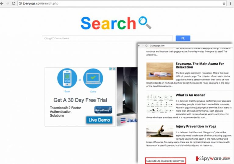Screenshot of Joeyyoga.com in Chrome that replaces previous homepage settings Screenshot of Joeyyoga.com in Chrome that replaces previous homepage settings