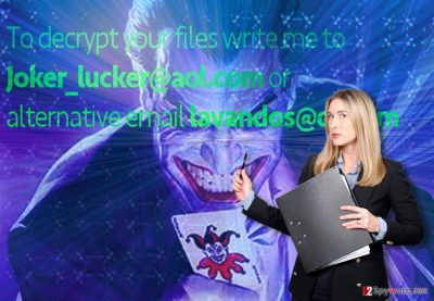 Image of message from joker_lucker@aol.com.wallet ransomware