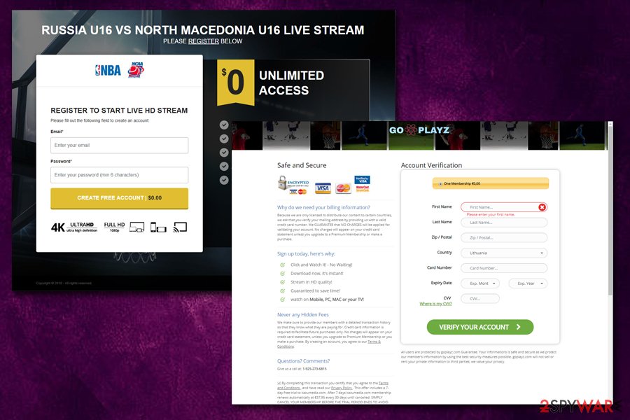 Jokerlivestream asks for credit card information