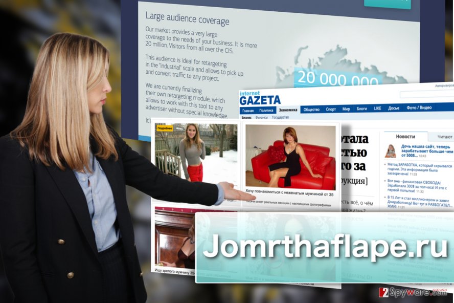 Illustration of Jomrthaflape.ru adware