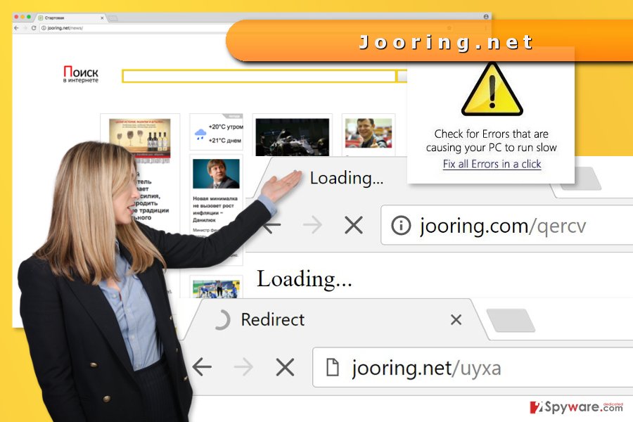 Picture of Jooring.net redirect virus