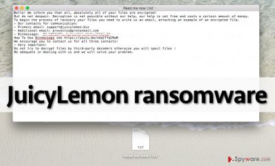 JuicyLemon virus leaves this note in the compromised computer