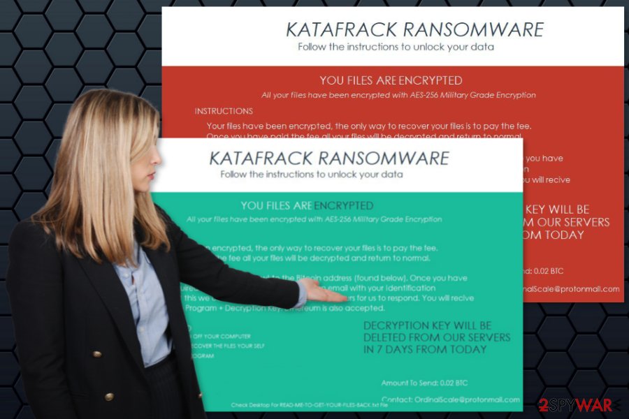 Image of Katafrack ransomware virus