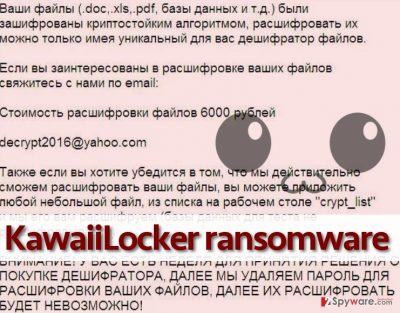 KawaiiLocker ransomware note