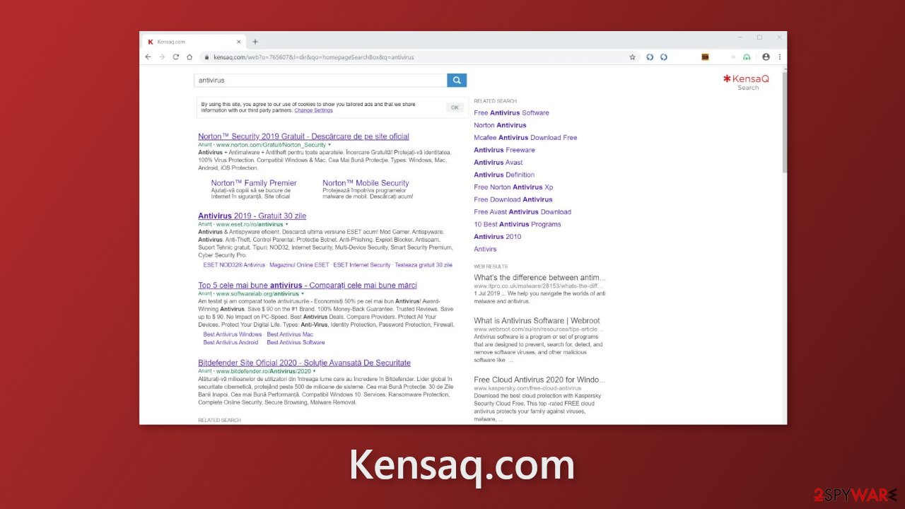 Remove Kensaq.com ads (virus) - Free Instructions