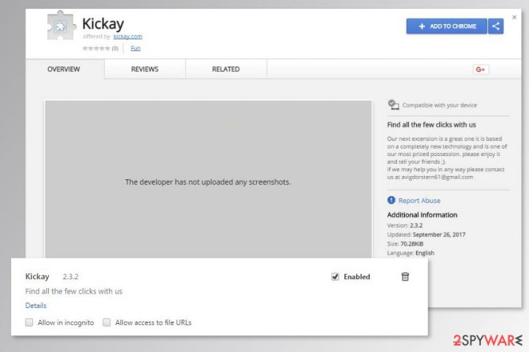 Kickay Chrome extension