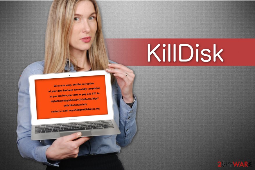 The illustration of KillDisk ransomware virus