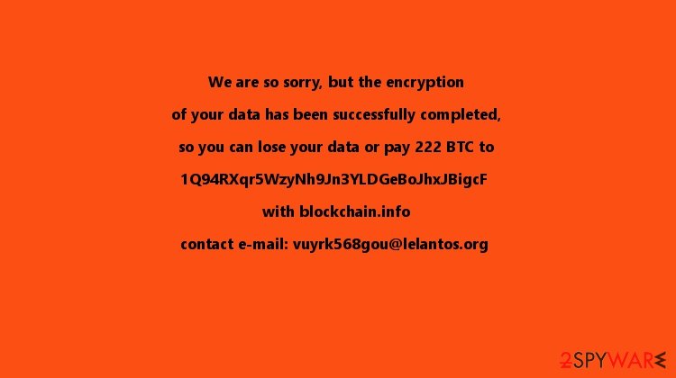 The image of KillDisk's ransom note