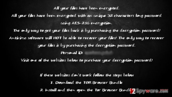 The ransom note of KillerLocker ransomware