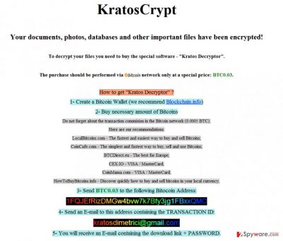 An image of the KratosCrypt ransomware ransom note