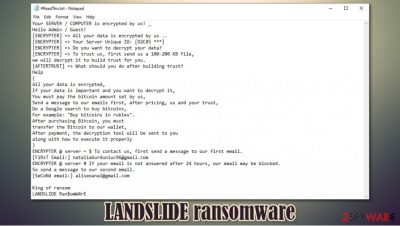LANDSLIDE ransomware
