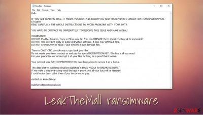 Leakthemall ransomware
