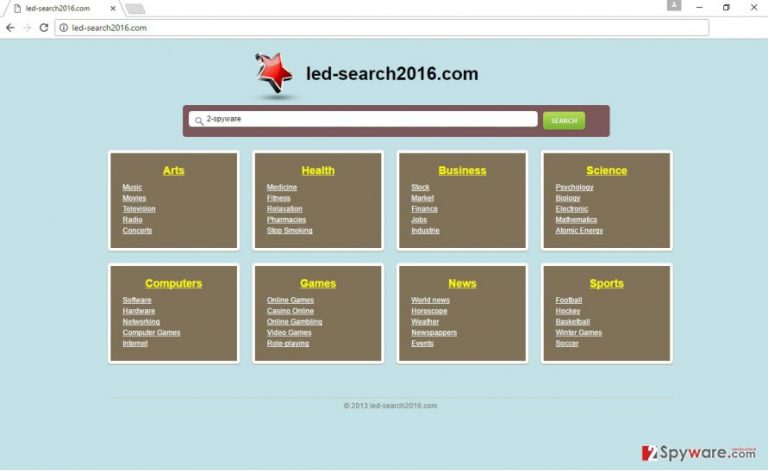 The picture of Led-search2016.com virus