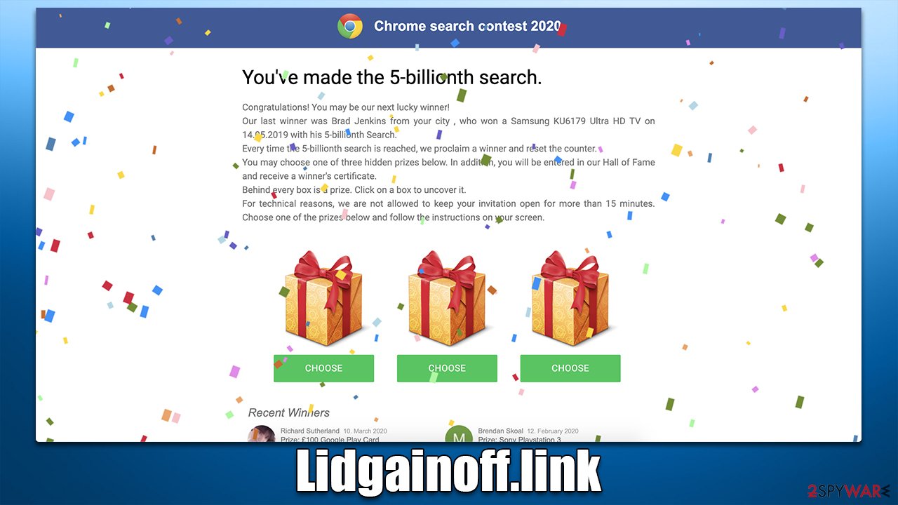 Remove Lidgainoff.link ads (scam) - Free Guide