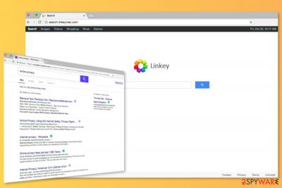 The screenshot of Search.linkeymac.com