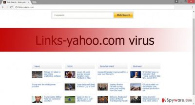 Screenshot of Links-yahoo.com virus