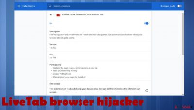 LiveTab browser hijacker