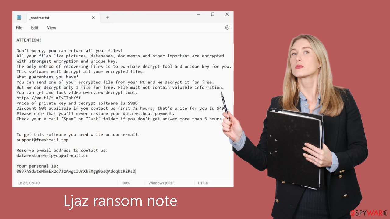Ljaz ransom note Ljaz ransom note