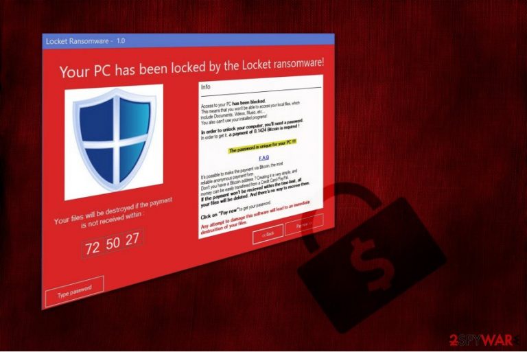 Locket ransomware virus illustration