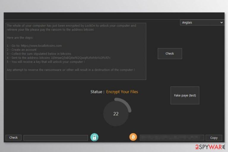 Ransom note by LockOn ransomware virus