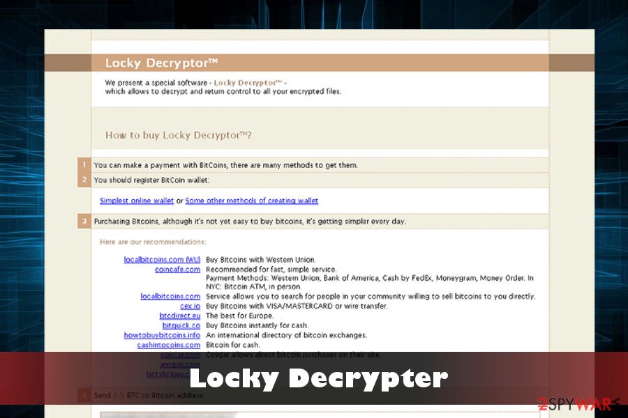 Locky Decrypter interface reniewed