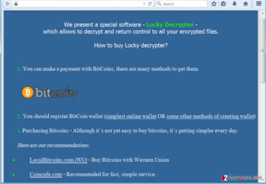 Fake Locky decryptor asks to pay a ransom Fake Locky decryptor asks to pay a ransom