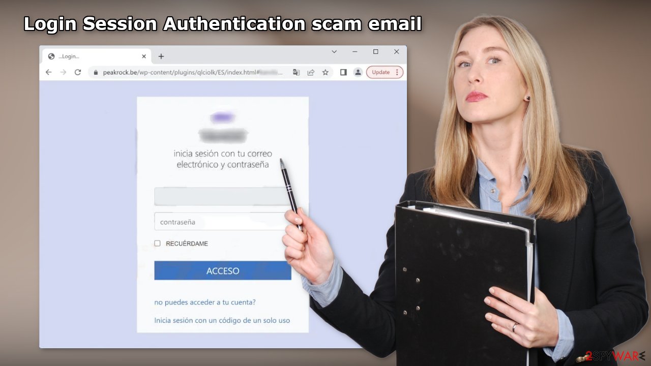 Login Session Authentication scam email