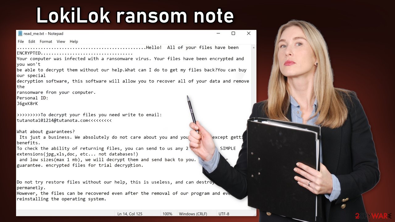 LokiLok ransom note