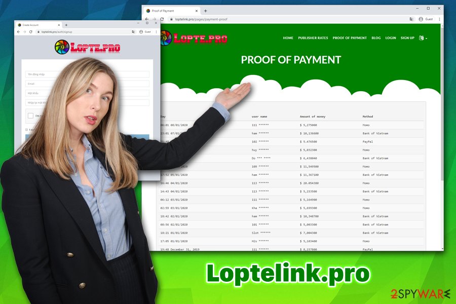 Loptelink.pro ads