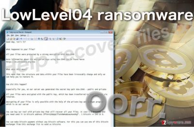 Image of the LowLevel04 ransomware virus
