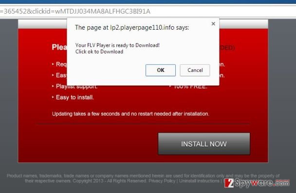 Lp2.playerpage110.info pop-up virus snapshot Lp2.playerpage110.info pop-up virus snapshot