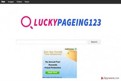 The screenshot of Luckypageing123.com
