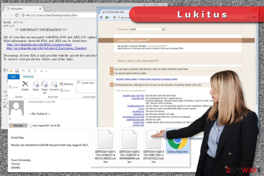 The example of Lukitus ransomware virus