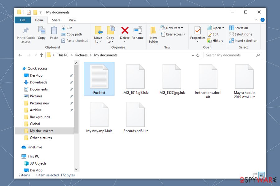 Lulz ransomware locked files