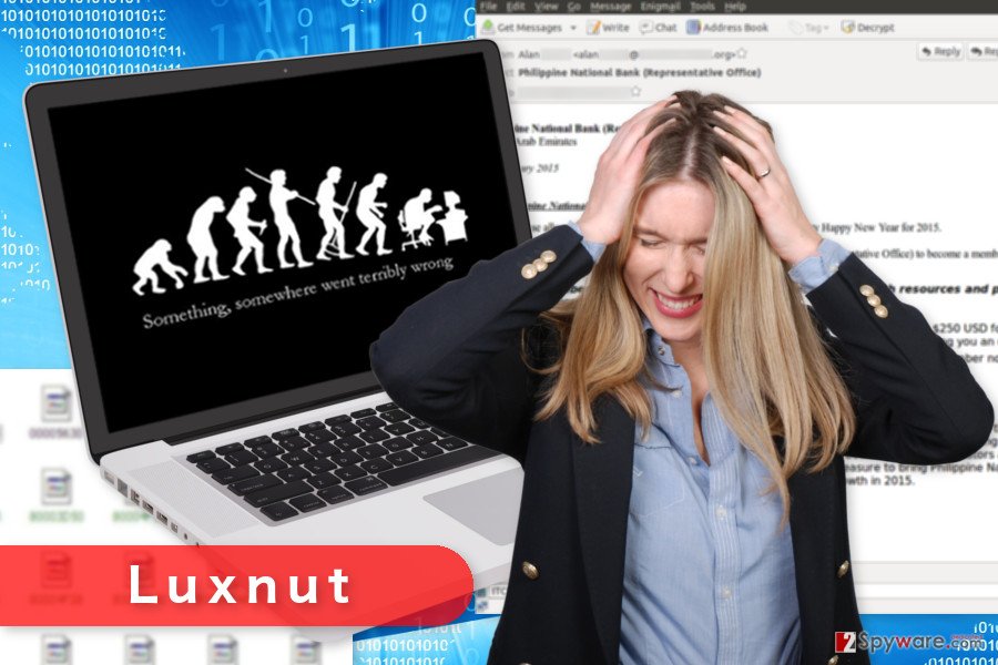 The image of Luxnut ransomware virus