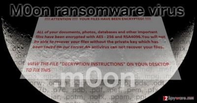 Image of the m0on ransomware virus