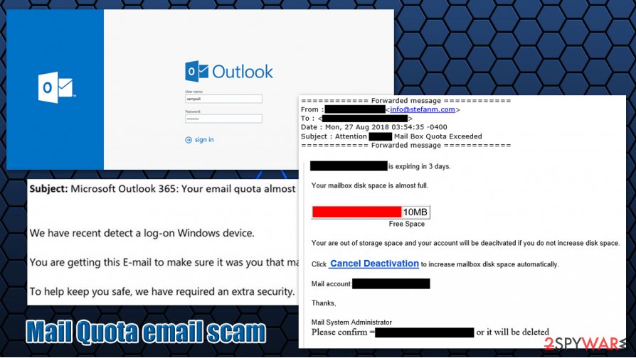 Mail Quota scam email