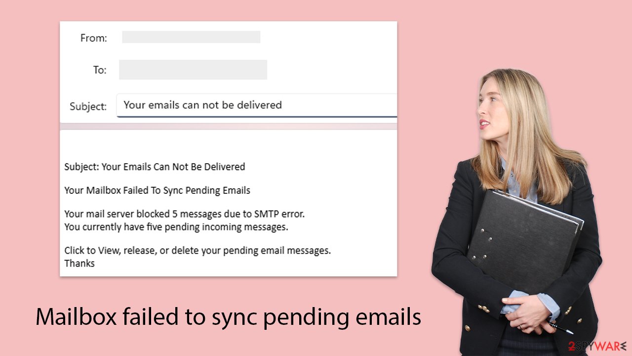 "Mailbox failed to sync pending emails" phishing email