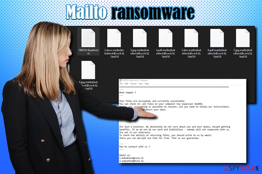 Mailto Kokoklock ransomware