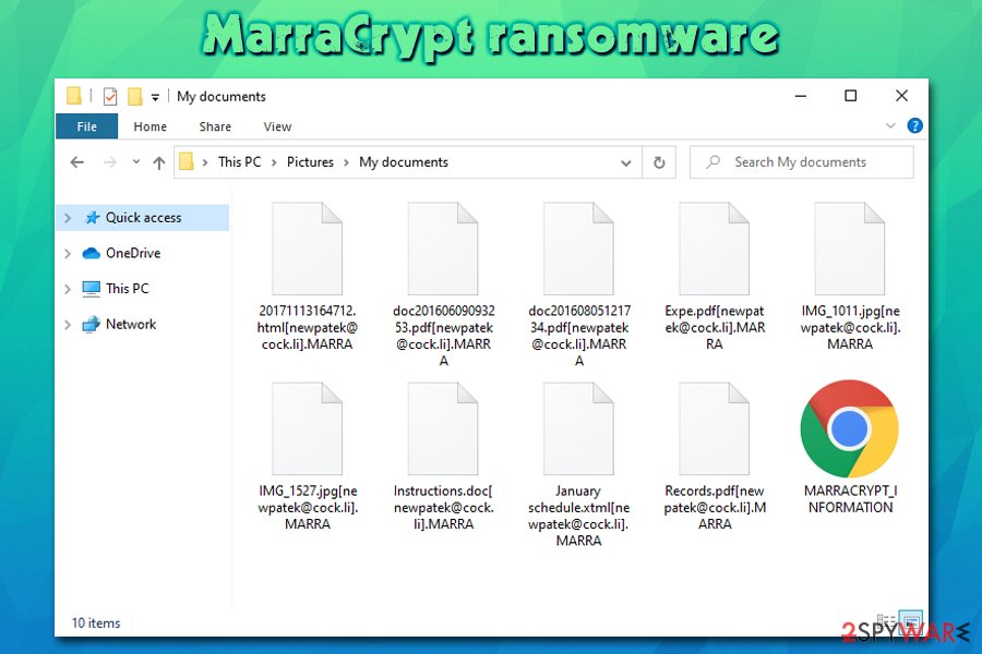 MarraCrypt ransomware encrypted files