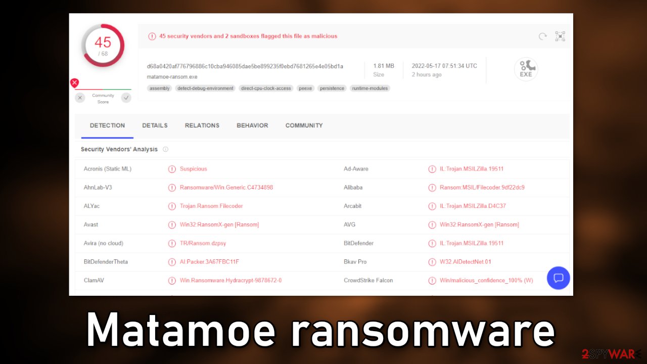 Matamoe ransomware