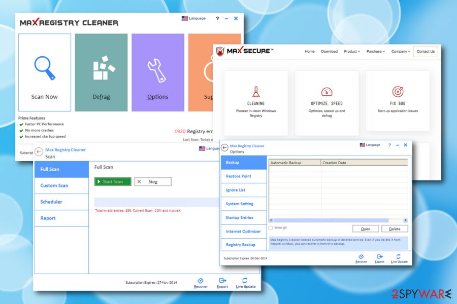 Max Registry Cleaner questionable tool