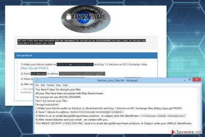 Ransom notes by Maysomware ransomware virus