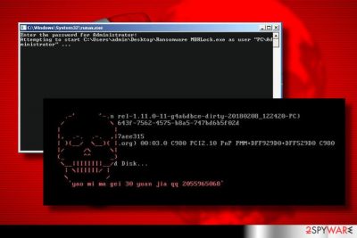 Lock screen of MBRlock ransomware virus