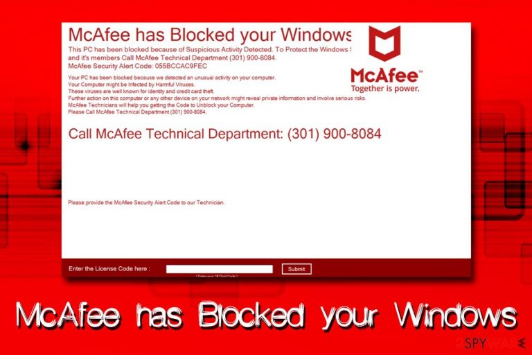 McAfee has Blocked your Windows